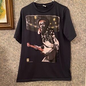 Vintage Jimi Hendrix XL Black Graphic Men's T-Shirt Saturday matinee 1985